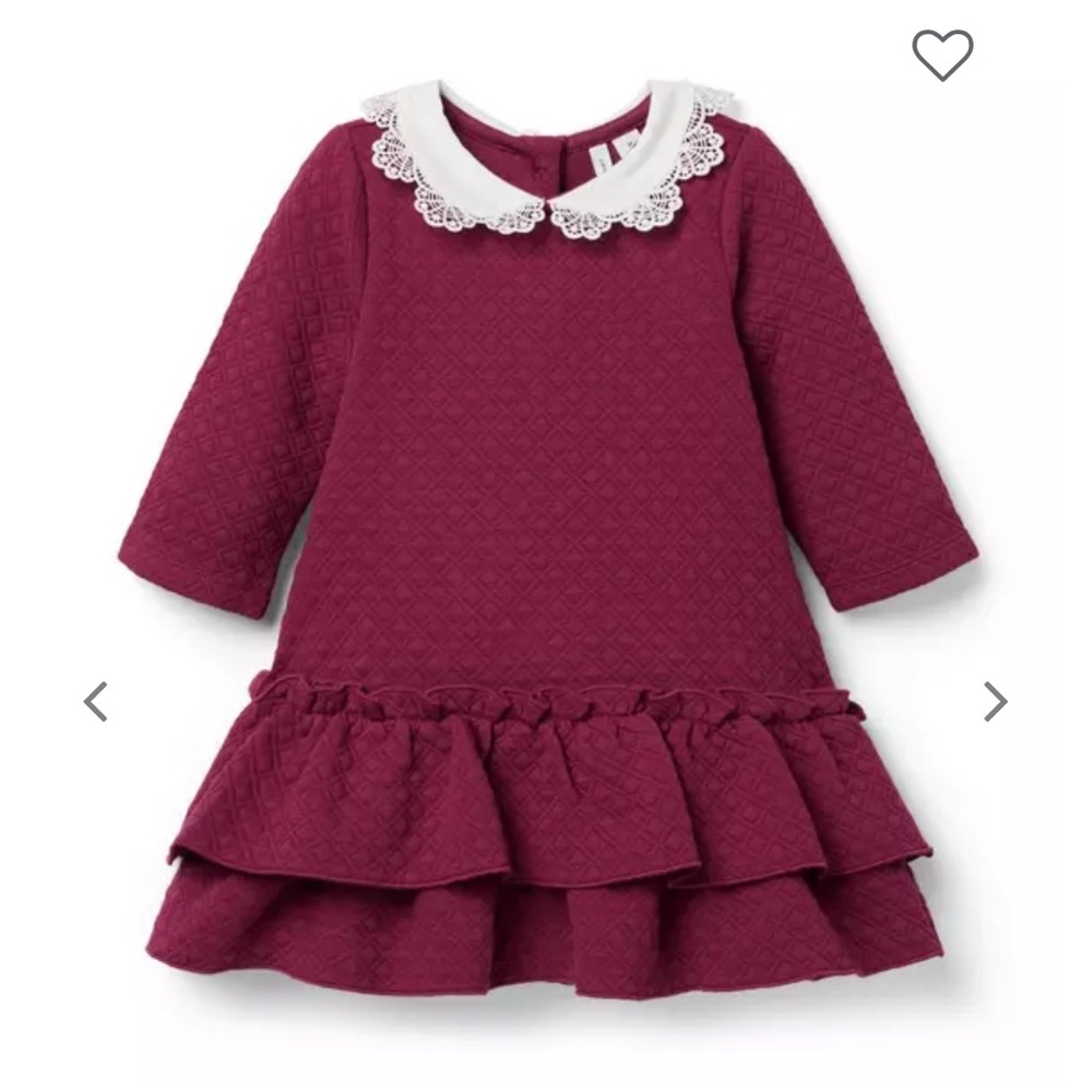 Janie and Jack Burgundy Dress with White Collar